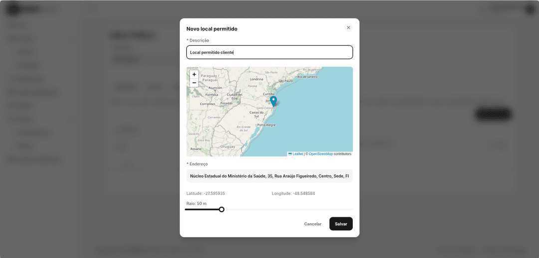 Log de equipamentos com localização e data de cada registro